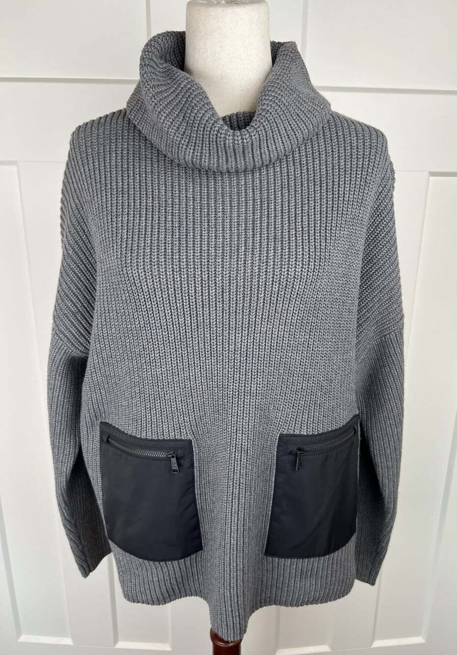 ANR+ Alp-n-Rock Brooklyn Sweater S Gray Oversized Organic Cotton Cowl Neck
